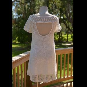 Free People Cream Crochet Mini